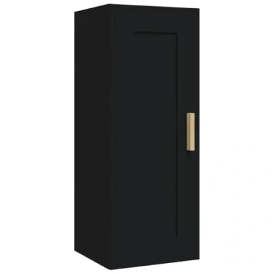 Abbildung von vidaXL Wandschrank Hängeschrank Aufbewahrung Wohnzimmer Bücherschrank Schrank Mehrzweckschrank Lagerschrank Schwarz 35x34x90cm Holzwerkstoff