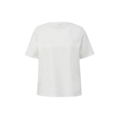 Abbildung von s.Oliver Black Label Stretch Tshirt print, Damen, Größe: 40, Ecru