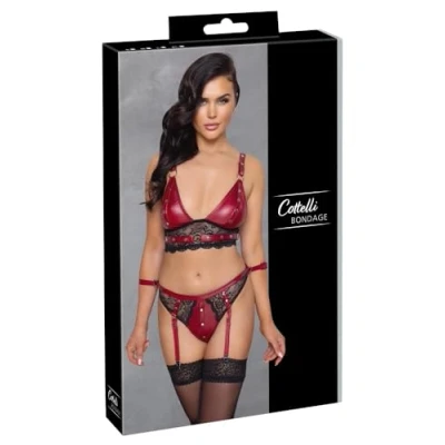 Abbildung von Bralette plus Straps Slip, edler Mattlook mit Spitze, Strapse abnehmbar