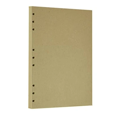 Abbildung von Zelten Lose Blatt Lochpapier Nachfüllpackungen Papier für 6 Loch Binder Persönlicher Organizer Tagebuch Notizbuch Nachfüllbarer Planer, Kraft, B5/9 Hole