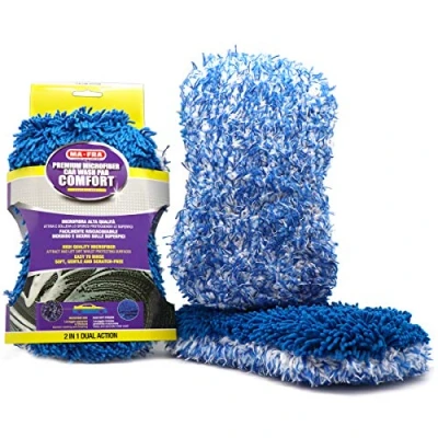 Abbildung von Mafra, Comfort Car Wash Pad, Mikrofasertuch mit Double Action, zieht es an Schmutzig, für eine gründliche Reinigung der Karosserie, Blau
