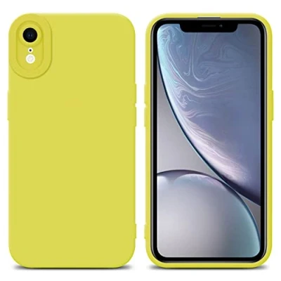 Abbildung von Cadorabo Hülle kompatibel mit Apple iPhone XR Schutzhülle TPU Silikon Case Liquid Design Kameraschutz Slim Kratzfest Weiche Gummi Rundumschutz für in Gelb