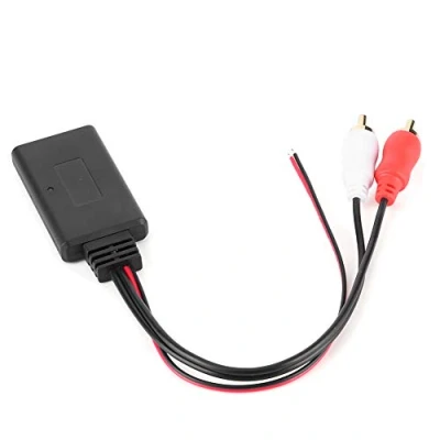 Abbildung von Qiilu Bluetooth 2Rca AUX Kabeladapter, Car Anschlüsse, universeller drahtloser Moduladapter Audio 2 Cinch Zusatzkabel Autoradio Anschluss