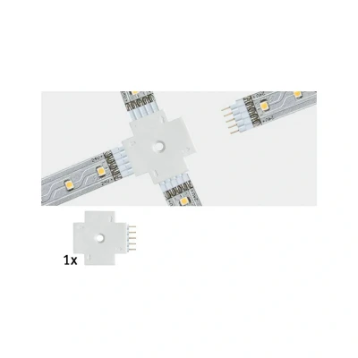 Abbildung von Paulmann 70617 MaxLED X Verbinder für LED Strip Weiß Stripe Zubehör 4 Anschlussmöglichkeiten einfaches Stecksystem