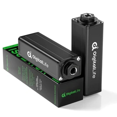 Abbildung von DigitalLife GLI 635 Einkanaliger 6,35 mm Masseschleifen Geräuschisolator (Brummunterdrücker, passiv, Metall, F/F, 2 teilig/Paket)
