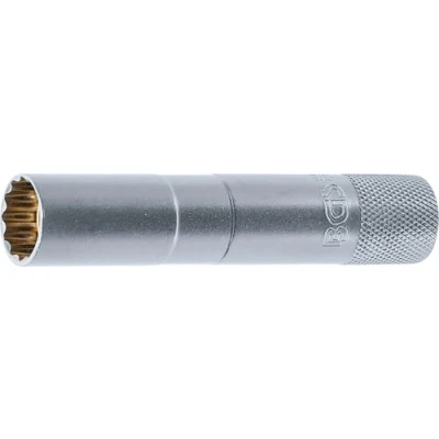 Abbildung von BGS 2446 Zündkerzen Einsatz mit Magnet, Zwölfkant, lang 10 mm (3/8&quot;) SW 14 Stecknuss CV Stahl