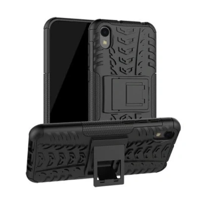 Abbildung von betterfon Huawei Y5 2019 Hülle Outdoor Handy Tasche Hybrid Case Schutz Panzer TPU Silikon Hard Cover Bumper für Schwarz