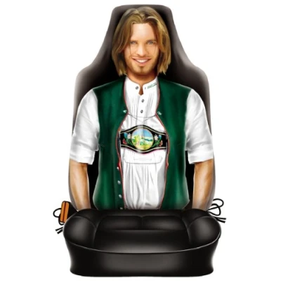 Abbildung von Geile Fun T Shirts Autositzbezug Mann in Tracht Beifahrer Schonbezug Auto Sitzbezug geil Bedruckt und für Seitenairbag geeignet