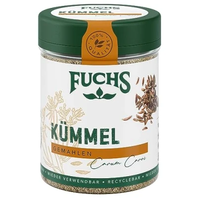 Abbildung von Fuchs Gewürze Kümmel gemahlen klassiches Gewürz für deftige Gerichte wie Chili con Carne natürliche Zutaten 55 g in wiederverwendbarer, recyclebarer Dose