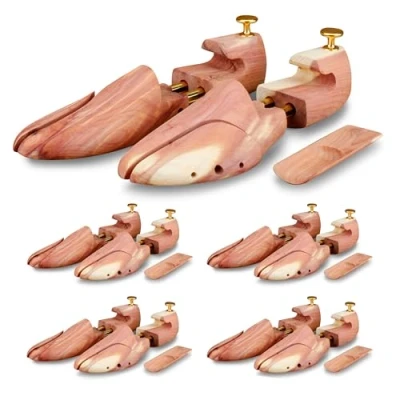 Abbildung von Langer &amp; Messmer Schuhspanner aus Zedernholz für Herren und Damen inkl. Reiseschuhlöffel Zedernholz, Größe 34 bis 50, das Original! 38/39 5 Paar