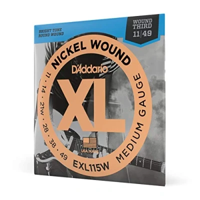 Abbildung von D&#039;Addario Gitarrensaiten E Gitarre Gitarren Saiten EXL115W Med. Blues/Jazz Rock, Wound 3rd, 11 49 1 Stück