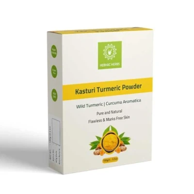 Abbildung von Kasthuri Manjal Pulver für Haut und Gesichtspflege, Wildes Kurkuma Pulver, Curcuma Aromatica, hilft bei strahlender Haut, Akne