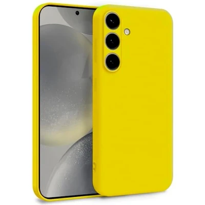 Abbildung von MyGadget Hülle für Samsung Galaxy S24 Plus Zweilagige Handyhülle mit Kameraschutz Cover Innenfutter &amp; Silikon außen Gelb