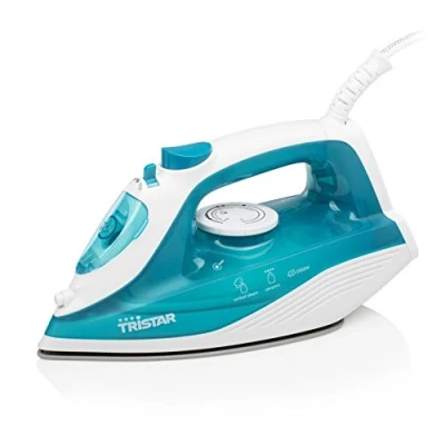 Abbildung von Tristar ST 8300 Dampfbügeleisen, Keramik Bügelsohle, 1,9 m, 40 g/min, Türkis, Weiß, 16 g/min