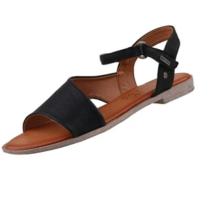 Abbildung von Mustang Shoes Sandale, Sommerschuh, Sandalette, Riemchensandale in asymmetrischer Form