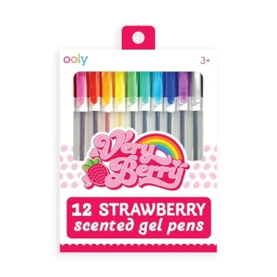 Abbildung von Ooly Scented Very Berry Gelstifte, 12 Stück, 0,7 mm Spitze, Erdbeerduft, Stifte für Kinder, Erwachsene, Kunstbedarf und Schreibwarenbedarf [Very Strawberry Pens Stück]