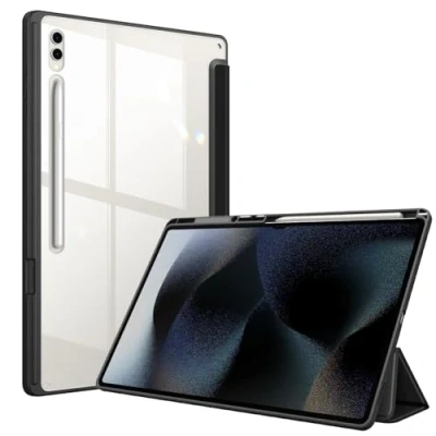 Abbildung von Fintie Hybrid Hülle für Samsung Galaxy Tab S8 Ultra 14.6 Zoll 2022 SM X900/X906 Stoßfeste Abdeckung mit Transparent Hartschalen Schutzhülle und Stifthalterung, Schwarz