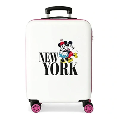 Abbildung von Disney Mickey &amp; Minnie Reise nach New York Kabinenkoffer Weiß 38x55x20 cm Starres ABS Seitlicher Kombinationsverschluss 35L 2 kg 4 Doppelrollen Handgepäck
