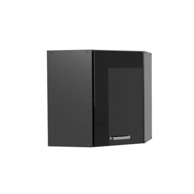 Abbildung von Vicco Eckhängeschrank R Line, Schwarz Hochglanz/Anthrazit, 57 cm