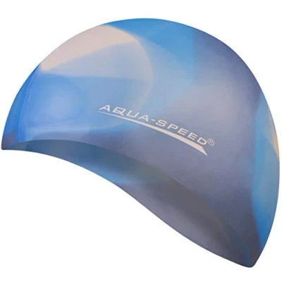 Abbildung von Aqua Speed Bunt Badekappe + Kleines Mikrofaserhandtuch Kinder &amp; Erwachsene elastische Bademütze Badehaube Schwimmhaube Schwimmmütze für Mädchen Jungen Swim Hat 35. / 88