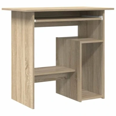 Abbildung von vidaXL Schreibtisch mit 1 Schublade Tür Computertisch Bürotisch Arbeitstisch PC Tisch Laptoptisch Konsolentisch Sonoma Eiche 100x50x76cm Holzwerkstoff