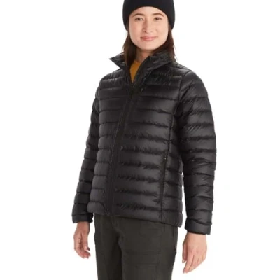 Abbildung von Marmot Damen Wm&#039;s Highlander Jacket, Leichte Daunenjacke, warme Winterjacke, wasserabweisende Steppjacke, winddichte Funktionsjacke, klein packbare Outdoorjacke, Black, S