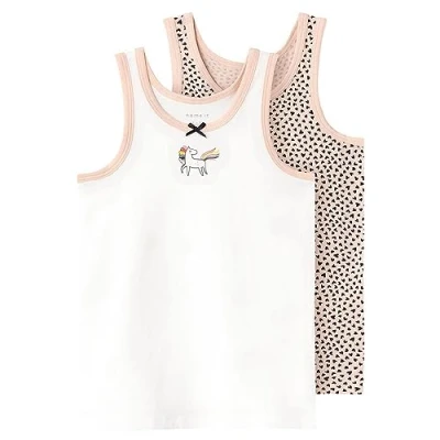 Abbildung von Name it Nmftank Hearts 2 PACK Unterhemd/shirt für Kinder, Größe: 110, Evening sand