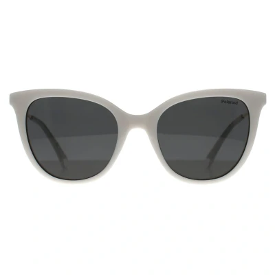 Abbildung von Polaroid Damen PLD 4184/S/X VK6/M9 Gläser SONNENBRILLEN Polycarbonat Weiß Grau Quadratisch Polarisiert