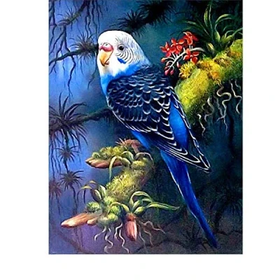Abbildung von 5D Diamant Malerei Kit Full Wellensittich,DIY Malerei,DIY Painting Kristall StrassStrass Stickerei Kreuzstich Arts Craft für Home Wand Decor 30x70cm