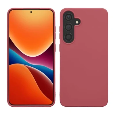 Abbildung von kwmobile Hülle kompatibel mit Samsung Galaxy S25 Plus weiches TPU Silikon Case Cover geeignet für kabelloses Laden Dark Rose