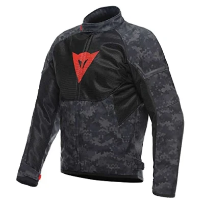 Abbildung von Dainese Ignite Air Tex Jacket, Motorrad Sommerjacke, Mesh Gewebe, Herren Motorradjacke, Weiche Protektoren, Grau Camo/Schwarz/Fluo Rot, 52