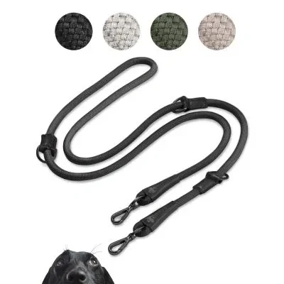 Abbildung von PiuPet® Hundeleine 2m I 3 Fach längenverstellbar Leine große &amp; kleine Hunde Mittelgroße Hund (Schwarz)