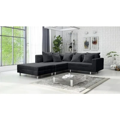 Abbildung von Küchen Preisbombe Sofa Wohnlandschaft Couch Ecksofa Eckcouch Cordstoff Graphite Minsk L, + Hocker