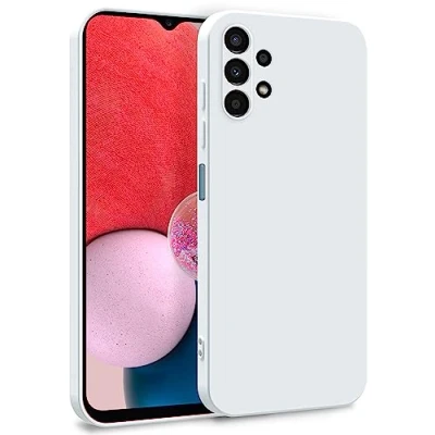 Abbildung von MyGadget Hülle für Samsung Galaxy A13 4G Zweilagige Handyhülle mit Kameraschutz Cover Innenfutter &amp; Silikon außen Weiß