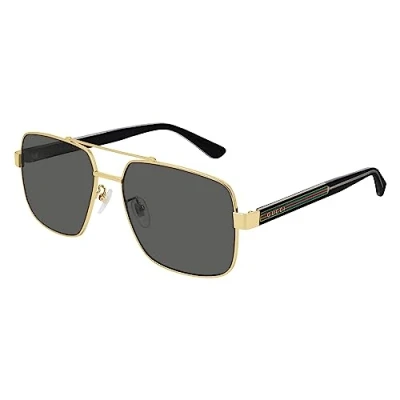 Abbildung von Gucci Unisex Erwachsene GG0529S 001 60 Sonnenbrille, Gold Schwarz,