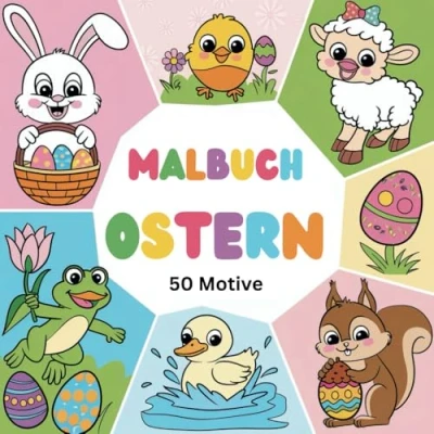 Abbildung von Malbuch Ostern: 50 Motive zum einfachen Ausmalen für Kinder und Erwachsene: Vom Osterhasen empfohlen kreativen Malspaß Groß Klein