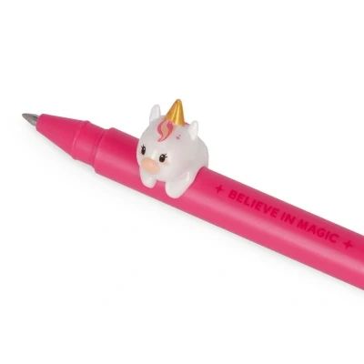Abbildung von Gelstift mit Tierfigur Einhorn Lovely Friends von Legami pinke Tinte