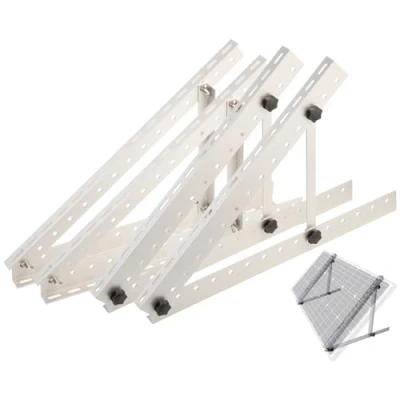 Abbildung von revolt Modul Halterungen: 2er Set Verstellbare Aluminium Solarpanel Halterung, 22&quot; / 55,6 cm (PV Wandhalterung verstellbar, Befestigung Wand)