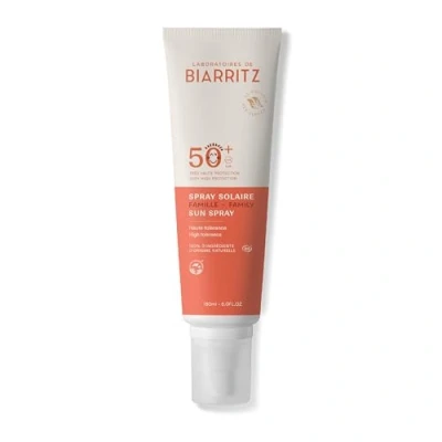 Abbildung von Laboratoires de Biarritz Sonnnenspray LSF50+ Bio zertifiziert Gesicht und Körper Für Babys, Kinder Erwachsene Familienformat 150ml Made in France
