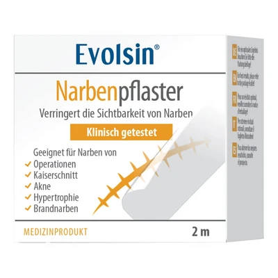 Abbildung von Evolsin Wundpflaster Transparentes Narbenpflaster bei OP &amp; Kaiserschnitt Narben, Diskrete Anwendung, Optimale Atmungsaktives Silikon