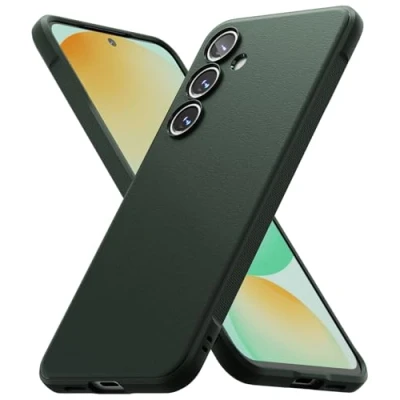 Abbildung von Ringke Onyx Case Kompatibel mit Samsung Galaxy S24 FE Hülle, [Fester Griff] rutschfest Schlankes Slim Fit Einzigartige Textur TPU Robuste Stoßfeste Anti Kratzer Handyhülle Dark Green