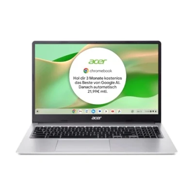 Abbildung von Acer Chromebook 315 (CB315 4H C2UW) Laptop 15,6&quot; FHD Display Intel Celeron N4500 4 GB RAM 64 eMMC UHD Graphics Google ChromeOS Silber