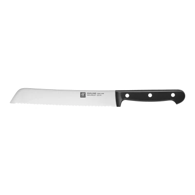Abbildung von ZWILLING Twin Chef Brotmesser, Klingenlänge: 20 cm, Klingenblatt mit Wellenschliff, Rostfreier Spezialstahl/Kunststoff Griff im Nietendesign, Schwarz