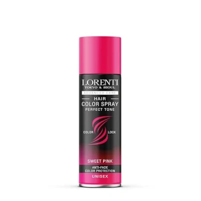 Abbildung von LORENTI TOKYO &amp; SEOUL Color Haarspray Sweet Pink 150ml Haar Farb Spray zum Verkleiden Schminken für Karneval, Fasching, Halloween Motto Party Haarfarbe Auswaschbar Hair