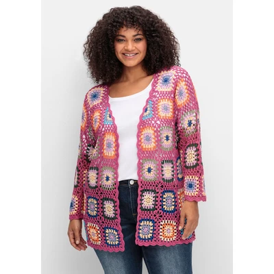 Abbildung von Sheego Strickjacke, Damen, Größe: 44/46, Pink