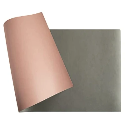 Abbildung von Exacompta 29143E Flexible Schreibunterlage Home Office, aus zweifarbigem Kunstleder (Polyurethan), weich und widerstandsfähig, 40 x 80 cm, grau