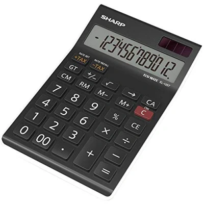 Abbildung von Sharp Taschenrechner EL 125T Tischrechner Schwarz Display (Stellen): 12 solarbetrieb