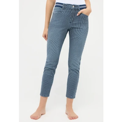 Abbildung von Angels Ornella Sporty MIT Streifen Design Jeans Slim Fit, Damen, Größe: 36, Blau