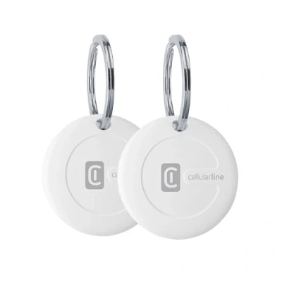 Abbildung von Cellularline TRACY Apple iOS kompatibel Find My Austauschbare Batterie (1 Jahr Laufzeit) Staub und wasserfest Packung mit 2 Weiß