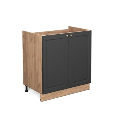 Abbildung von Vicco Spülenunterschrank Fame Line, Anthrazit Gold/Goldkraft Eiche, 80 cm ohne Arbeitsplatte